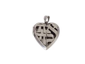 Sterling silver Ahava heart locket pendant Michael Bromberg